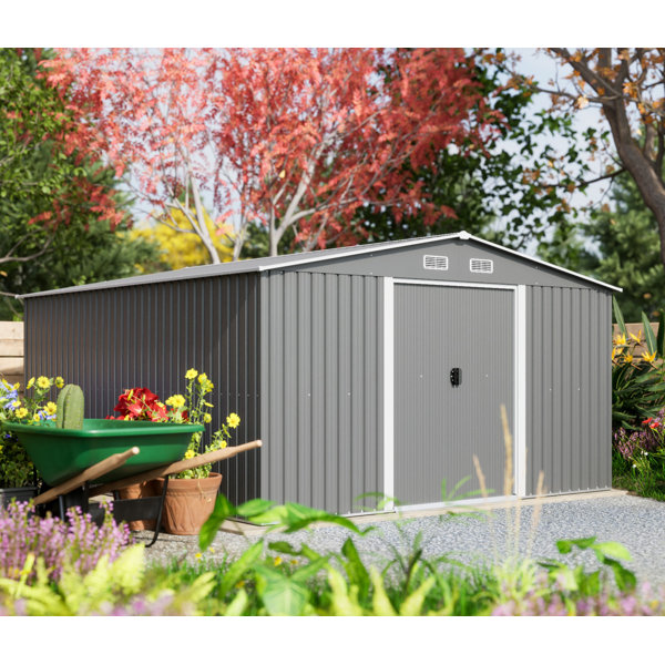 Thanaddo 11 Ft. W x 13 Ft. D Extra Large Metal Storage Shed Garage Shed